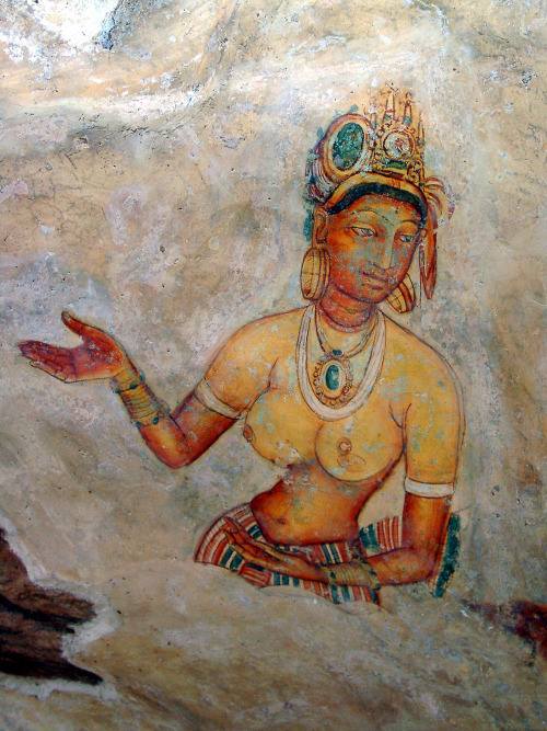 Fresco in Sigiriya in Sri Lanka, 5th century