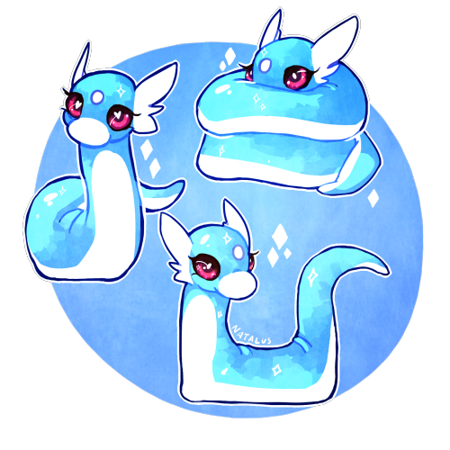 natalus:doodled some fat dratinis for stress relief ( ´ v ` )
