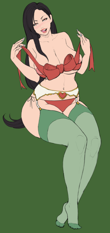 soubriquetrouge:  Have a Tifa to unwrap for Christmas. Looks like shes ready to keep you waaaarm. Festive form by lmsketch, color by me! Fullsize versions here and here 