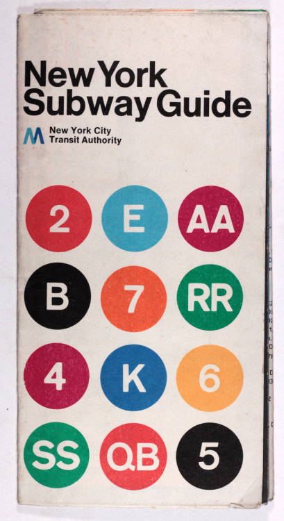 New York Subway Guide New York Transit Authority Classic design by Massimo Vignelli used from 1972-1