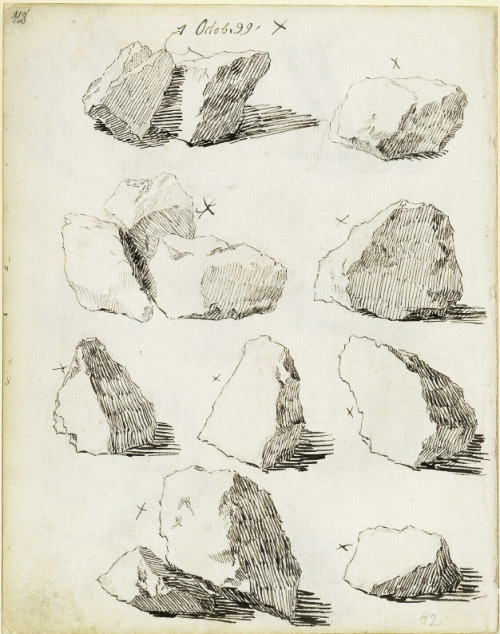 Caspar David Friedrich, Felsstudien | rock studies, 1799. Kupferstichkabinett der Staatlichen Musee