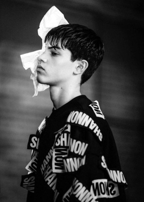 Arthur Le Calvez Photographed by Owen Reynold Backstage @ Christopher Shannon&nb