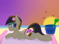 askkensake:  Shaded and colored the beach