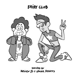 neo-rama:  wow. cool. STEVEN and BUCK DEWEY start a cool clothing exchange club to expand their wardrobe! …wait! they DIDN’T invite anyone else to join? how will their friends feel?! find out on an all new episode of STEVEN UNIVERSE! boared by HELLEN