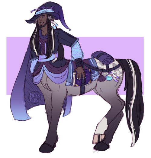 doodles-n-dragons: Design for my currently unnamed centaur wizard. He’s going to be a very powerful,