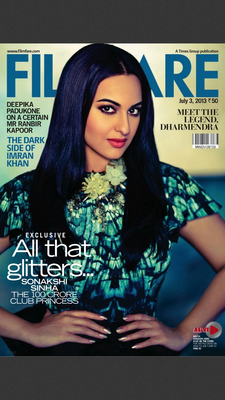 Sonakshi Sinha on the cover of Filmfare Magazine