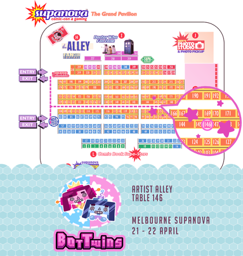 @sebbdraws and I will be tabling at Melbourne Supanova next weekend! We’ll have lots of new stuff so