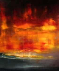 wasbella102:  Maurice Sapiro; Painting, “Red Sunset”