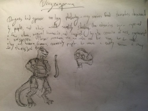 World Building For The Game I Run. Drew Up Some (probably Disastrous) Skeletal Structure For These Non-humans.