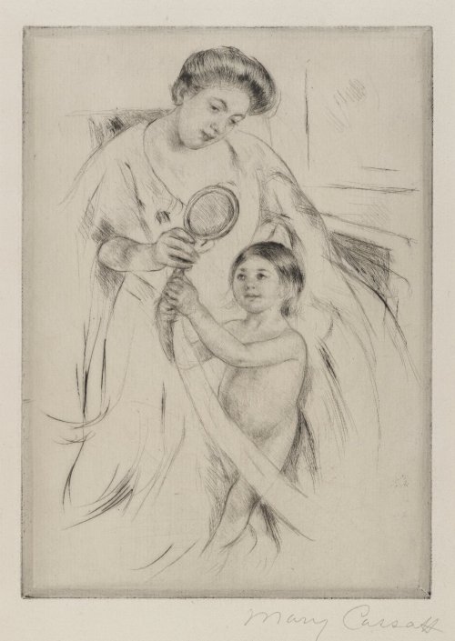 La Glace a Main, Mary Cassatt, ca. 1905, Brooklyn Museum: American ArtSize: 8 1/8 x 5 13/16 in. (20.