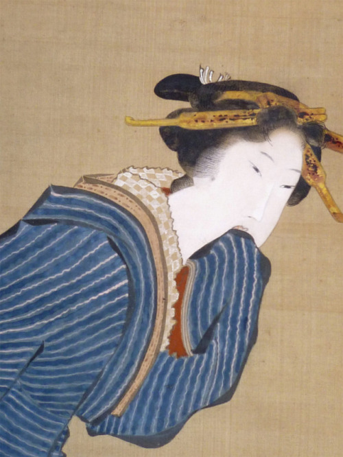 kakemono 掛物 - bijin-ga 美人画, « peintures de belle personne », deKatsushika Hokuga 葛飾北雅 - actif de 180