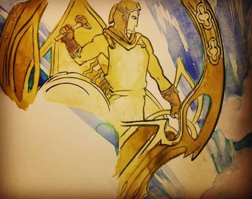 aulë with the lamp #wip #tolkien #silmarillion #aulë #aule #valar #fantasyart #fanart #painting #wat