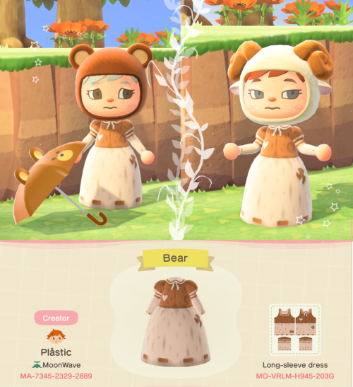 Made a dress to go with the bear cap, it kinda matches the sheep hood as well 