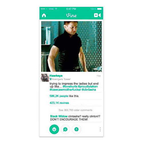 fromthemiddleoftheocean:  The Avengers + Vine  Inspired by this post  