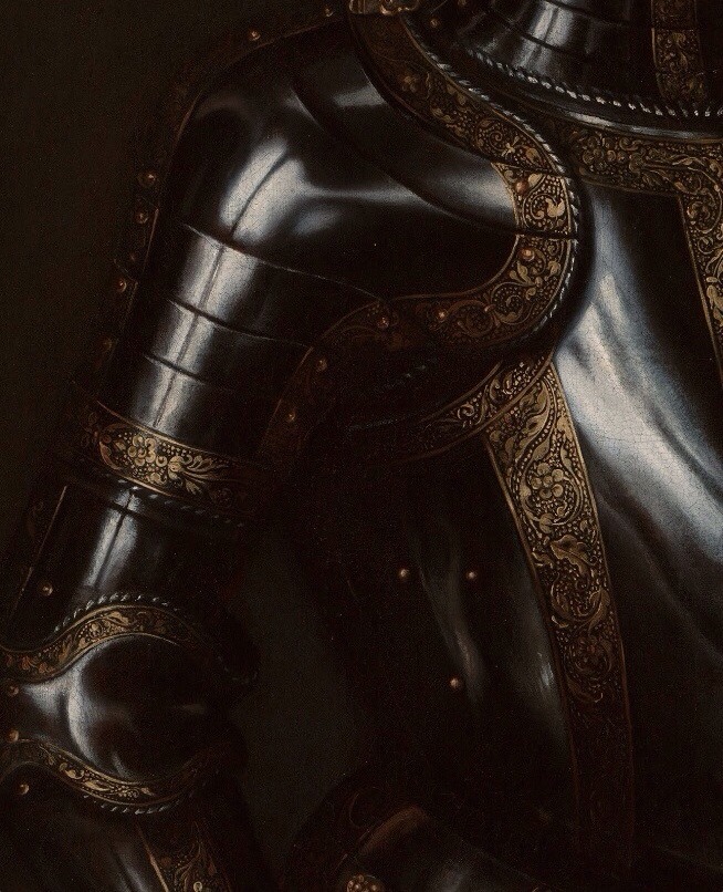 templeofapelles:  detail Portrait of a Man in Armor, 1558 Circle of Anthonis Mor