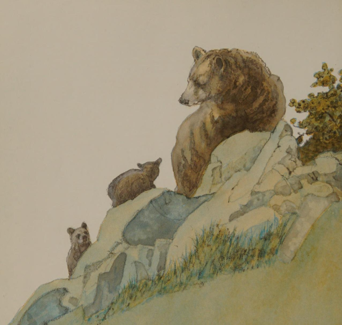 antiqueanimals:Grizzly Bear. Written by Berniece Freschet. Illustrated by Donald Carrick. 1975.