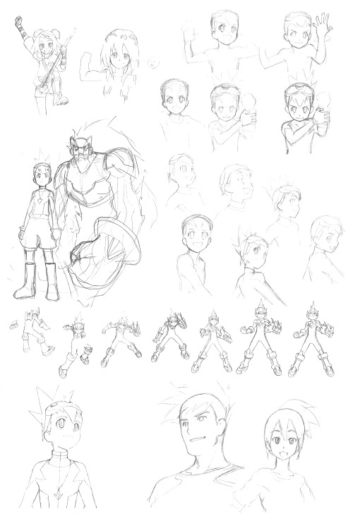 Megaman Production Art Scan(s) of the Day #369:Shingo Adachi’s Anime Intro Production Art SketchesNo