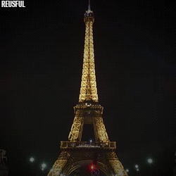 reusful:  the Eiffel Tower’s lights go
