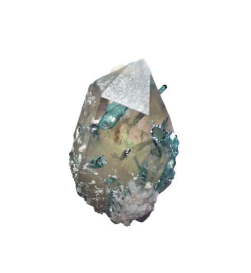 crystalarium:  Green Tourmaline in Quartz from Brazilũ,260.00