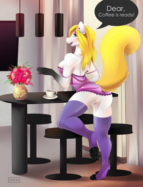 Porn Pics dragondeviant:  Furry/Scalie With Coffee