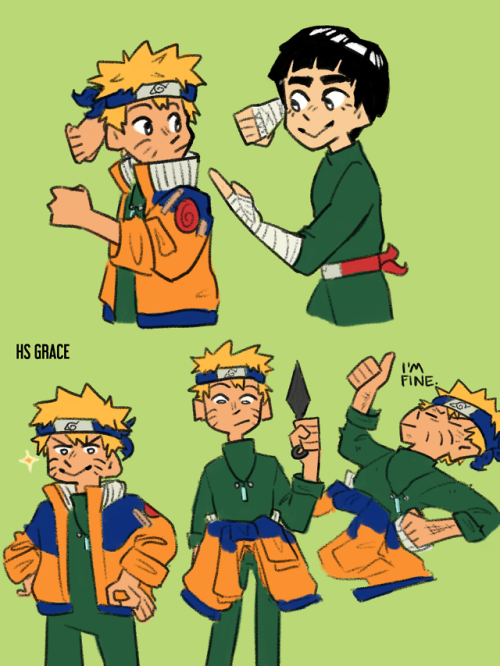 hsgrace: they were training together &amp; lee kicked his butt.remember when guy sensei gave nar