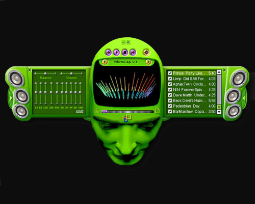 oldwebtreasure:Windows Media Player skin, “Headspace” (2001)