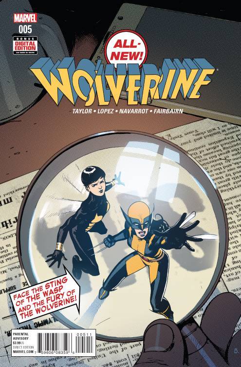 Laura joins forces with Janet Van Dyne - the original Wasp! - to save the lives of her fellow clones in All New Wolverine #5, out this week at Curious Comics!