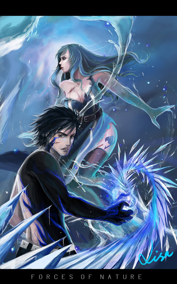grnfallenangie:    Forces of Nature - Gray and Juvia by Warb1rd   