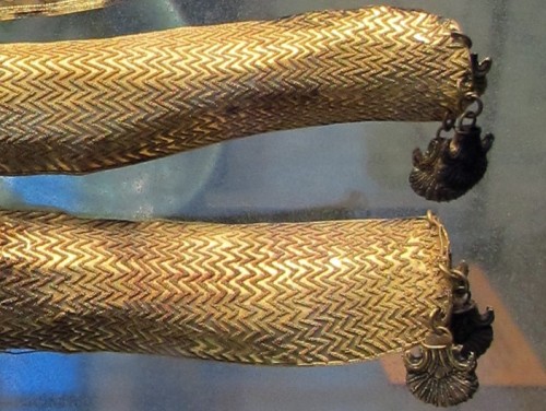 Details of fibula. From the Regolini-Galassi Tomb, Tarquinia; 7th c. BCE; gold. Gregorian Etruscan M