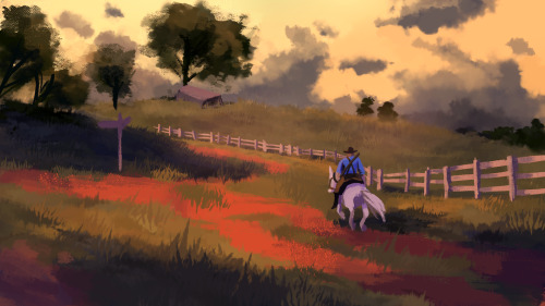 phlavours:Scarlett Meadows 🌾  been in an art rut so have some studies of my favourite place in rdr2  