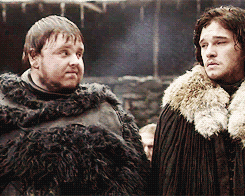 wolfsfall:“We’re not friends,” Jon said. He put a hand on Sam’s broad shoulder. “We’re brothers.”