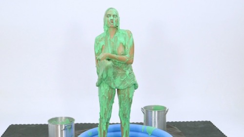 “Ivy Messy Interview” is now available at www.seductivestudios.comAs requested here is our latest messy video with the super thick green gunge! Ivy is asked lots of questions while Frank pours the gunge over her head. Eventually she takes her dress