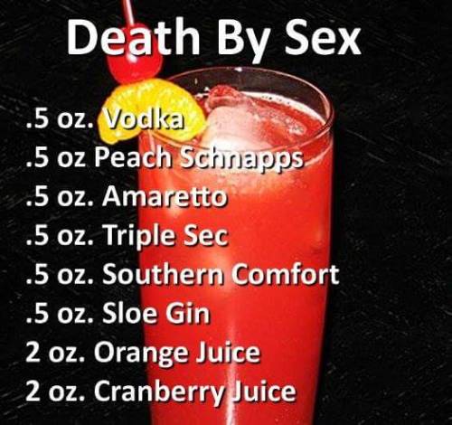 wi-bi-couple:  sometimes-it-rains-2-0:  big-chief-atl:  Weekend drink ideas   Don’t see “Sex While Sleeping” or “Sex on the Floor”! 😳Word to the wise … drink these and I’m not sure how much sex you’re gonna actually get!  Anyone of