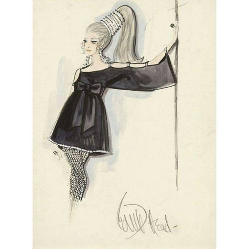 Edith Head sketch of Pompeii Club patron in Sweet Charity (1969) #edithhead #sweetcharity #costume #