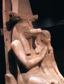 ancient-egypts-secrets:  by kairoinfo4u    	Sobek and Amenophis III, alabaster statue  