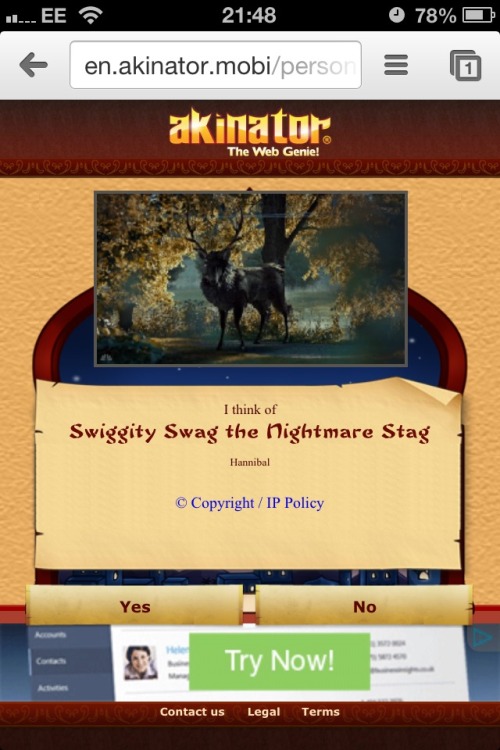 jon-snowings: WHICH OF YOU LITTLE SHITS NAMED IT SWIGGITY SWAG THE NIGHTMARE STAG I AM DYING