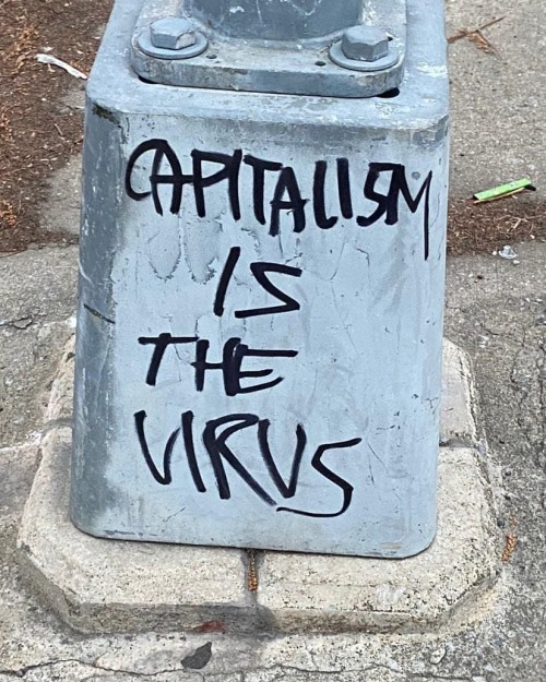 radicalgraff:“Capitalism is the the virus”Seen in NYC