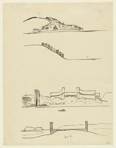 Le Moduleur de Ville Determine les Volumes Batis, Presentation Sketches, Le Corbusier, 1942, Art Ins