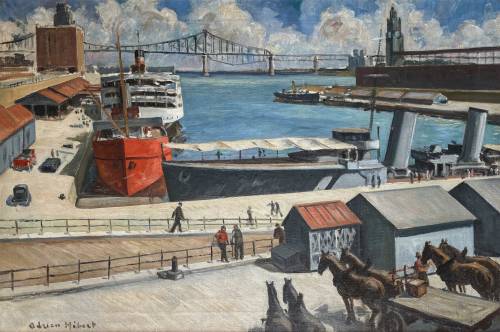 Adrien Hébert;Montreal Harbour, 1929