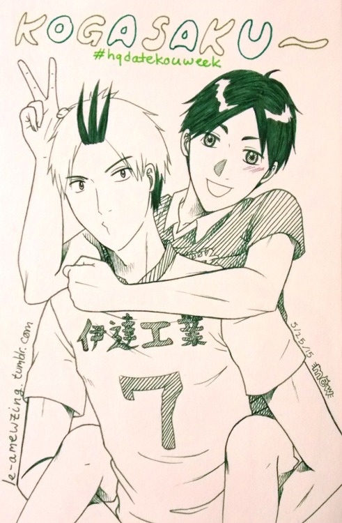 le-amewzing:Datekou week, day 1: first years! So I drew my first-year OTP. Kogasaku. My 1st Sakunami