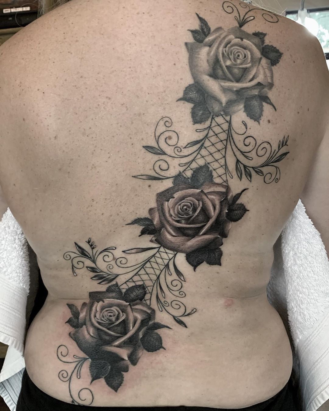 My Tattoo Work • Rose back piece I finished for Adele last week ...