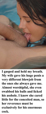 Jujubaetorpedo:  Myeroticbunny:  I Gasped And Held My Breath. My Wife Gave His Huge