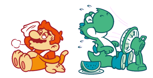 suppermariobroth:  Summer-themed artwork from Club Nintendo.