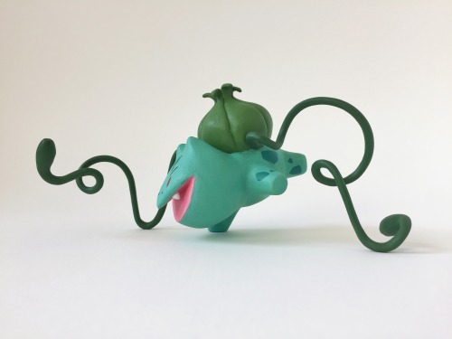 juliancallos:🚨 A wild bulbasaur appeared! 🚨Earlier this summer I made pokémon figurines to give as birthday gifts for a couple buddies of mine. Here’s the #1 boy, bulbasaur! 🍃He’s made of sculpey, foil and wire armature, acrylic gouache,