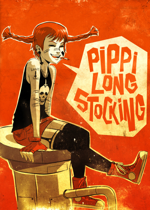 noirmatic:  Pippi Longstocking fanart <3 because she’s awesome!Tried to give her a Tank-Girlish style <3
