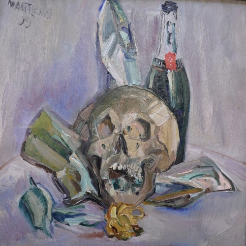 Vanitas Still Life   -    George Martens , 1939Dutch, 1894-1979Oil on canvas , 50 x 50 cm. (19.7 x 1