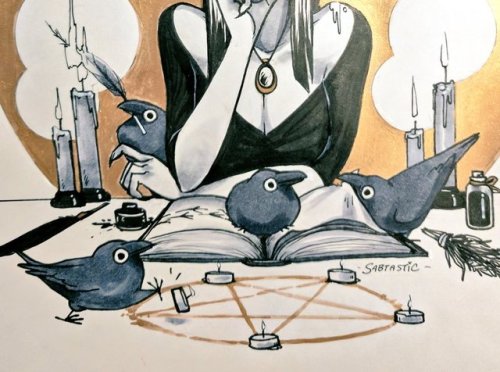 sabtastique:Day 7 of #Inktober and all I wanna draw are these troublesome birds being BIRDENSI absol