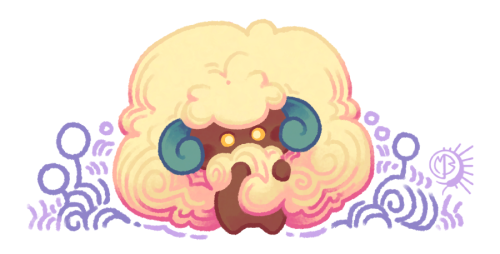 mattibee-portfolio: Shy Whimsicott hide behind their own fluff 