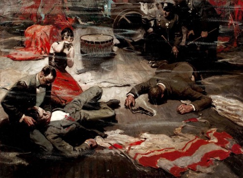 aqua-regia009: Aftermath of a quarrel between gangsters - Dean Cornwell