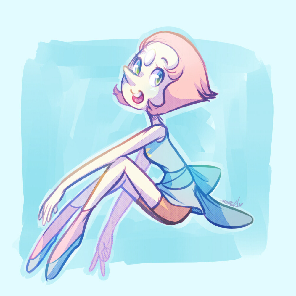 vaporotem:  A little warmup i did in the morning of my waifu Pearl (ノ´_ゝ｀）ノ